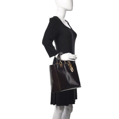 Christian Dior Glazed Calfskin Large Lady Dior Dark Brown 2 of 9