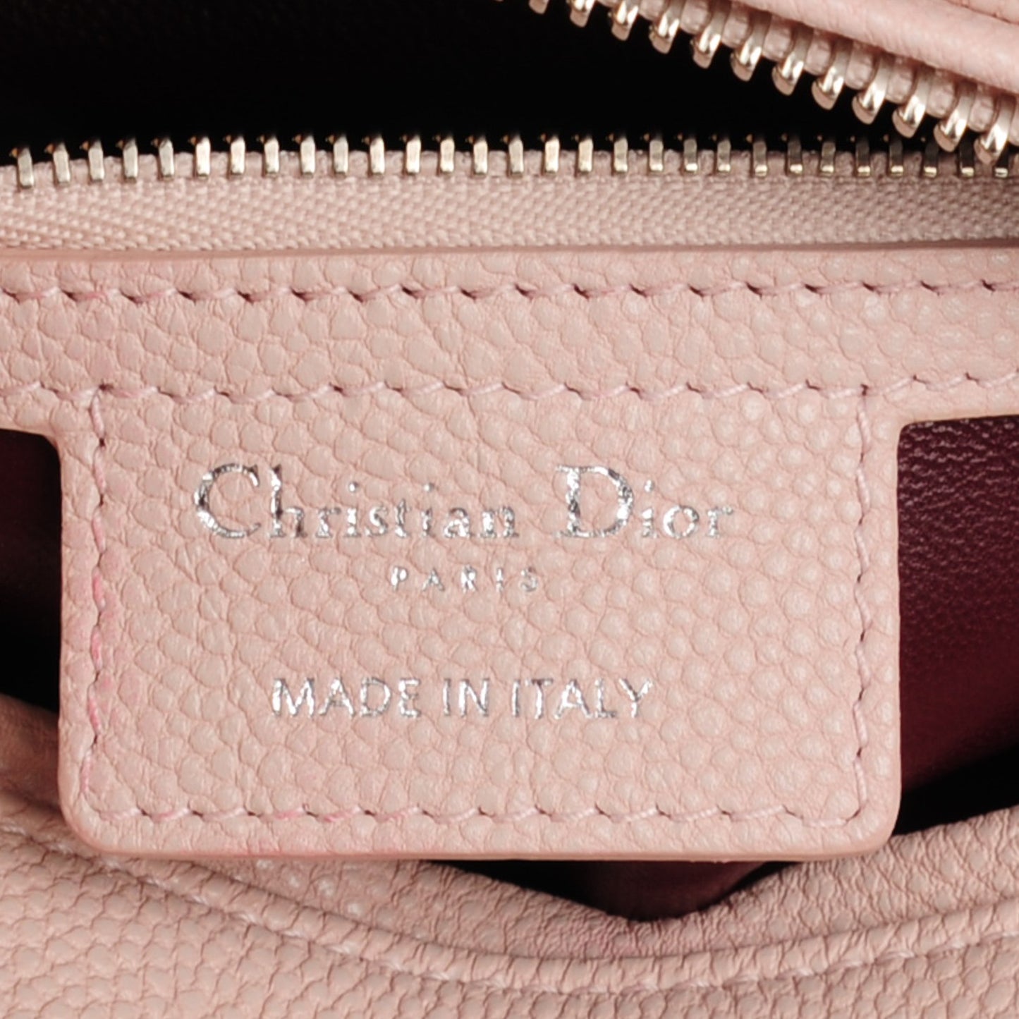 Grained Calfskin Cannage Medium Lady Dior Rose Poudre