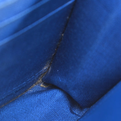 Chanel Caviar Chevron Quilted Wallet On Chain WOC Bright Blue 11 of 14