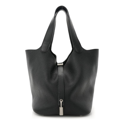 Hermes Taurillon Clemence Picotin Lock 22 MM Black 1 of 10