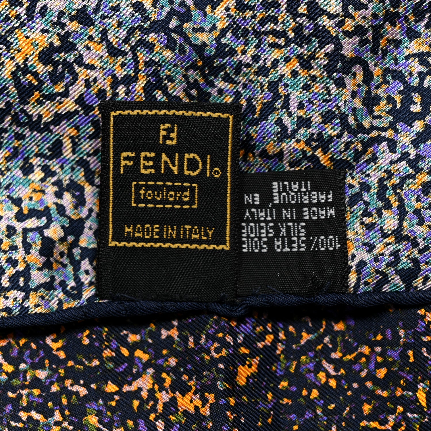 Fendi Silk Galaxy Foulard Scarf Navy 2 of 3