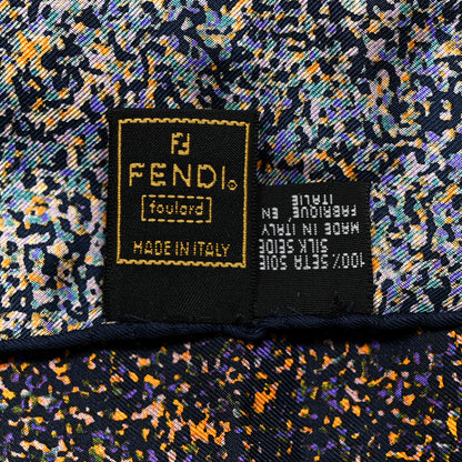 Fendi Silk Galaxy Foulard Scarf Navy 2 of 3