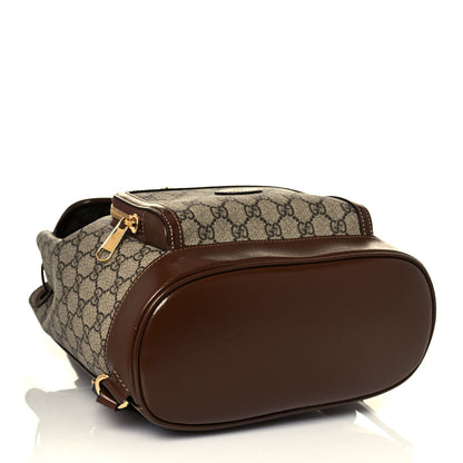 Gucci GG Supreme Monogram Azalea Calfskin Retro Interlocking G Buckle Backpack Beige Ebony Brown Sugar 4 of 12