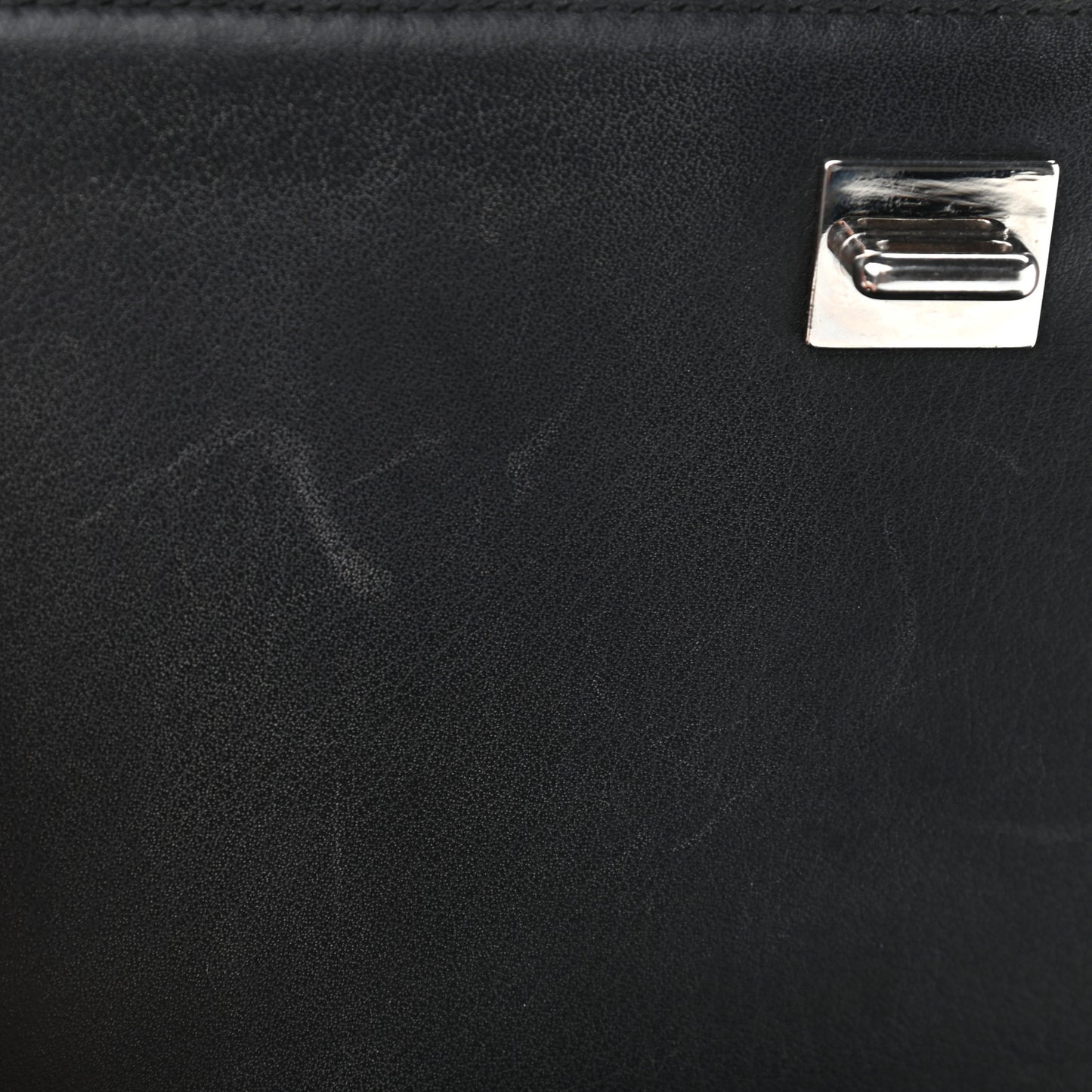 Calfskin Crocodile Embossed Mini Pandora Box Crossbody Bag Black