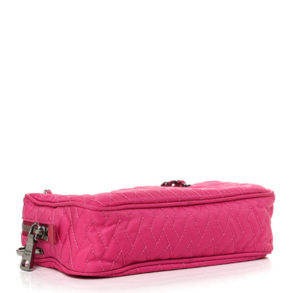 Prada Nylon Tessuto Impuntu Quilted Shoulder Bag Fuxia 4 of 13