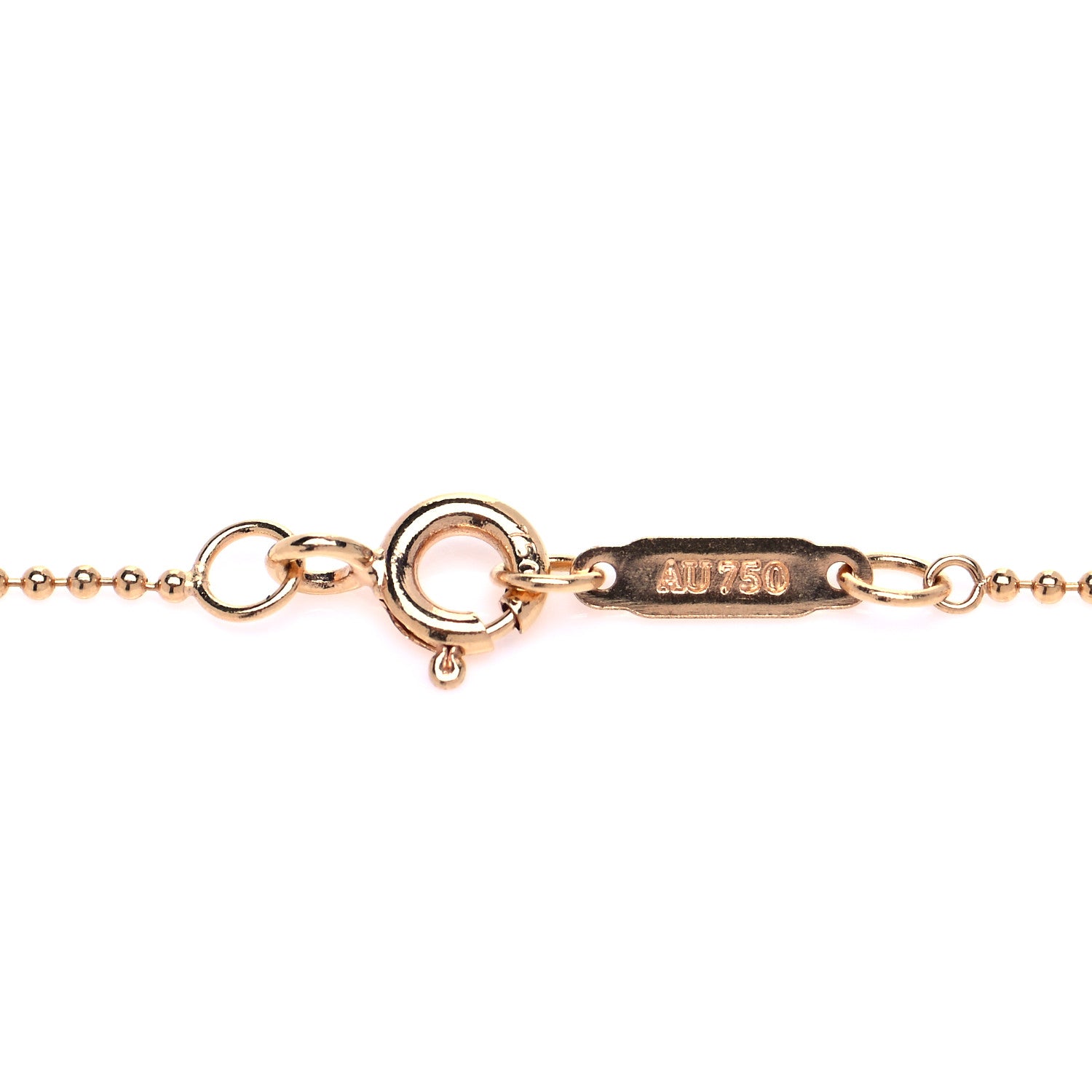 Tiffany 18K Rose Gold Beaded Chain Necklace 3 of 5