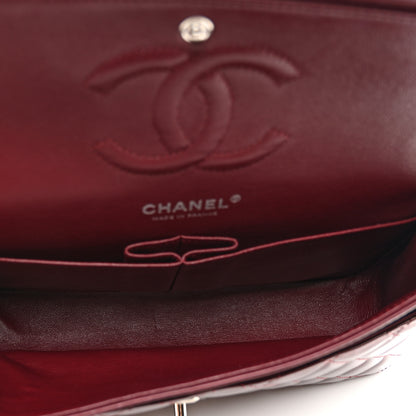 Chanel Striated Patent Quilted Medium Double Flap Burgundy 5 of 11