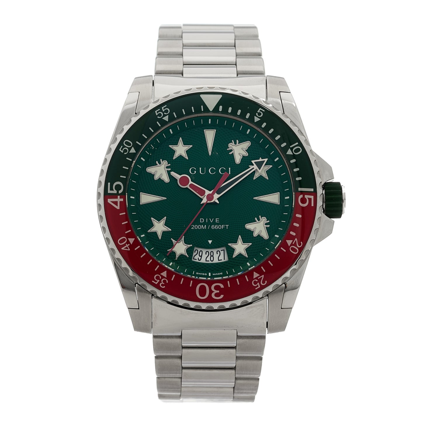 Stainless Steel 45mm Dive Quartz Watch Green
