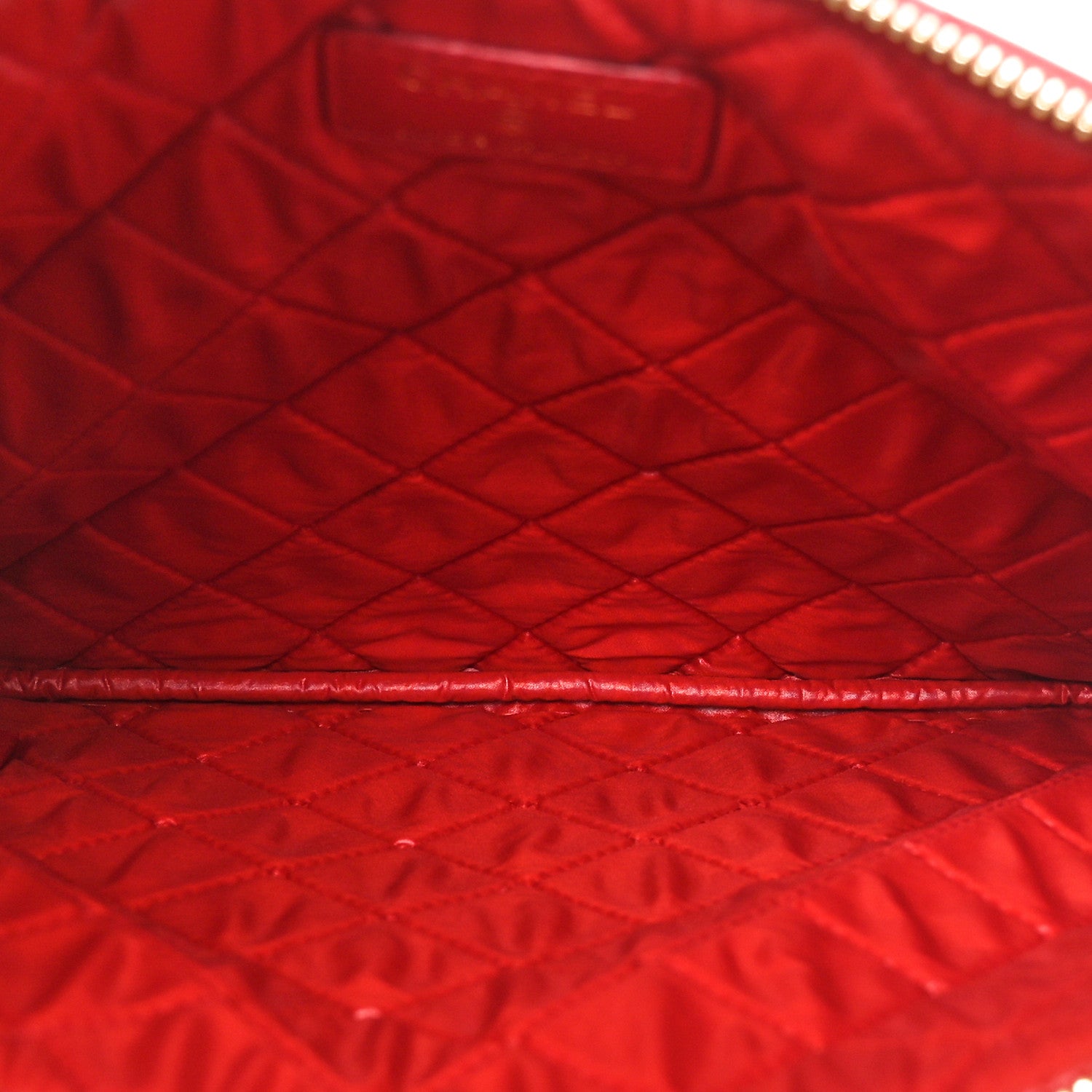 Chanel Lambskin Quilted Medium Cosmetic Case Red 5 of 9