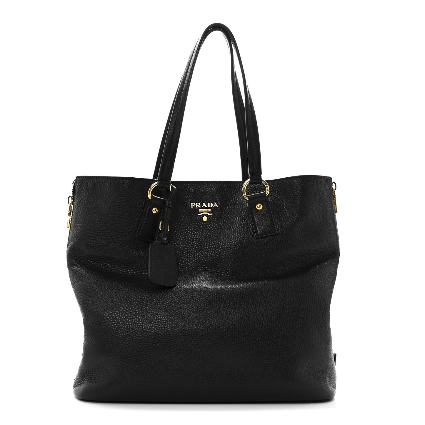 Vitello Daino Side Pocket Tote Black