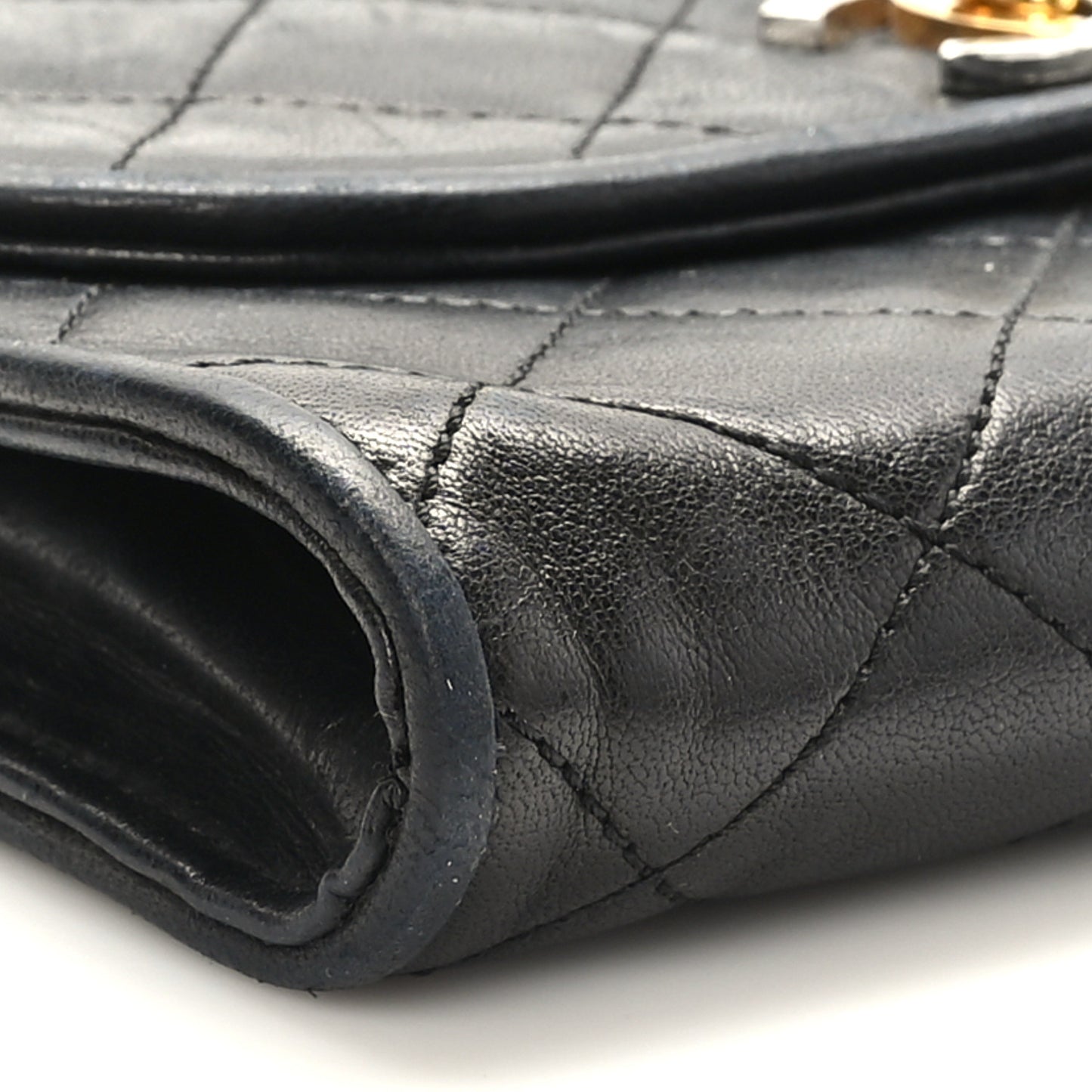 Lambskin Quilted Mini Square Flap Bag Black