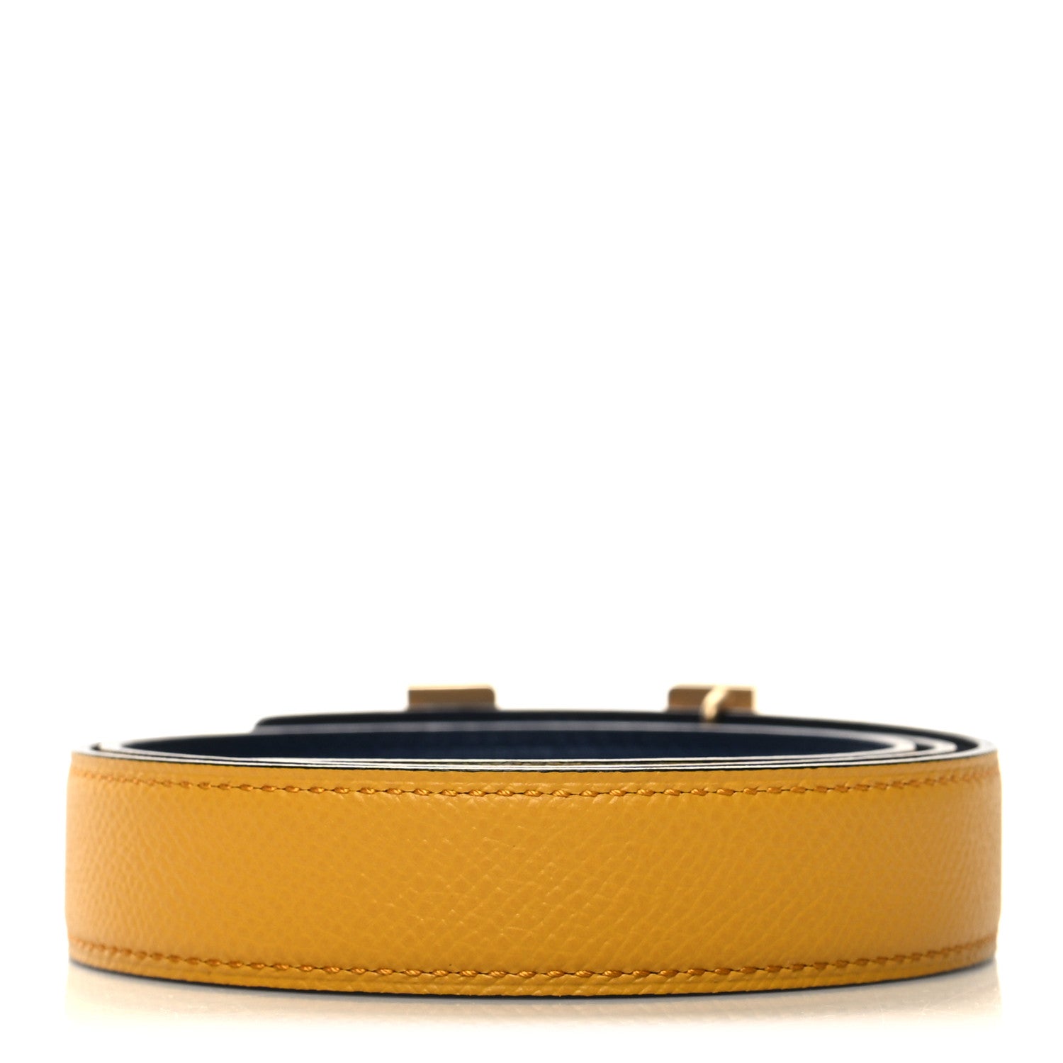 Hermes Epsom Swift Lizard 24mm Mini Constance H Belt Jaune Ambre Navy Blue 2 of 6