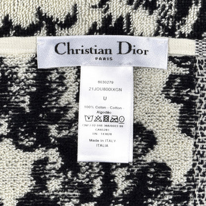 Christian Dior Cotton Toile De Jouy Reverse Towel Black Ivory 4 of 4
