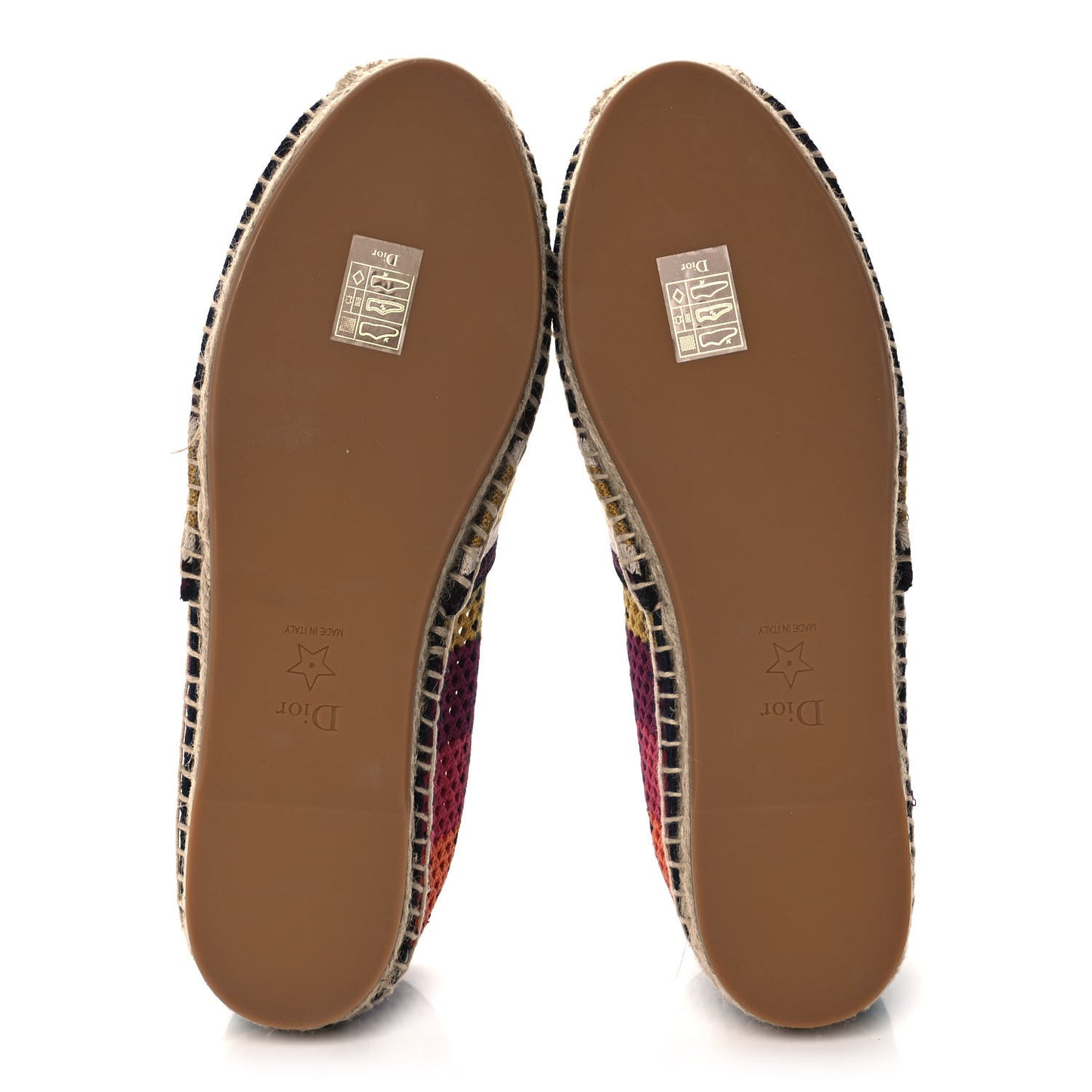 Canvas Embroidered Perforated Stripe Granville Espadrille 40.5 Multicolor