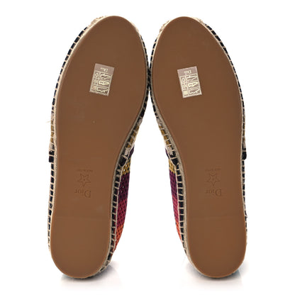 Christian Dior Canvas Embroidered Perforated Stripe Granville Espadrille 40.5 Multicolor 5 of 10