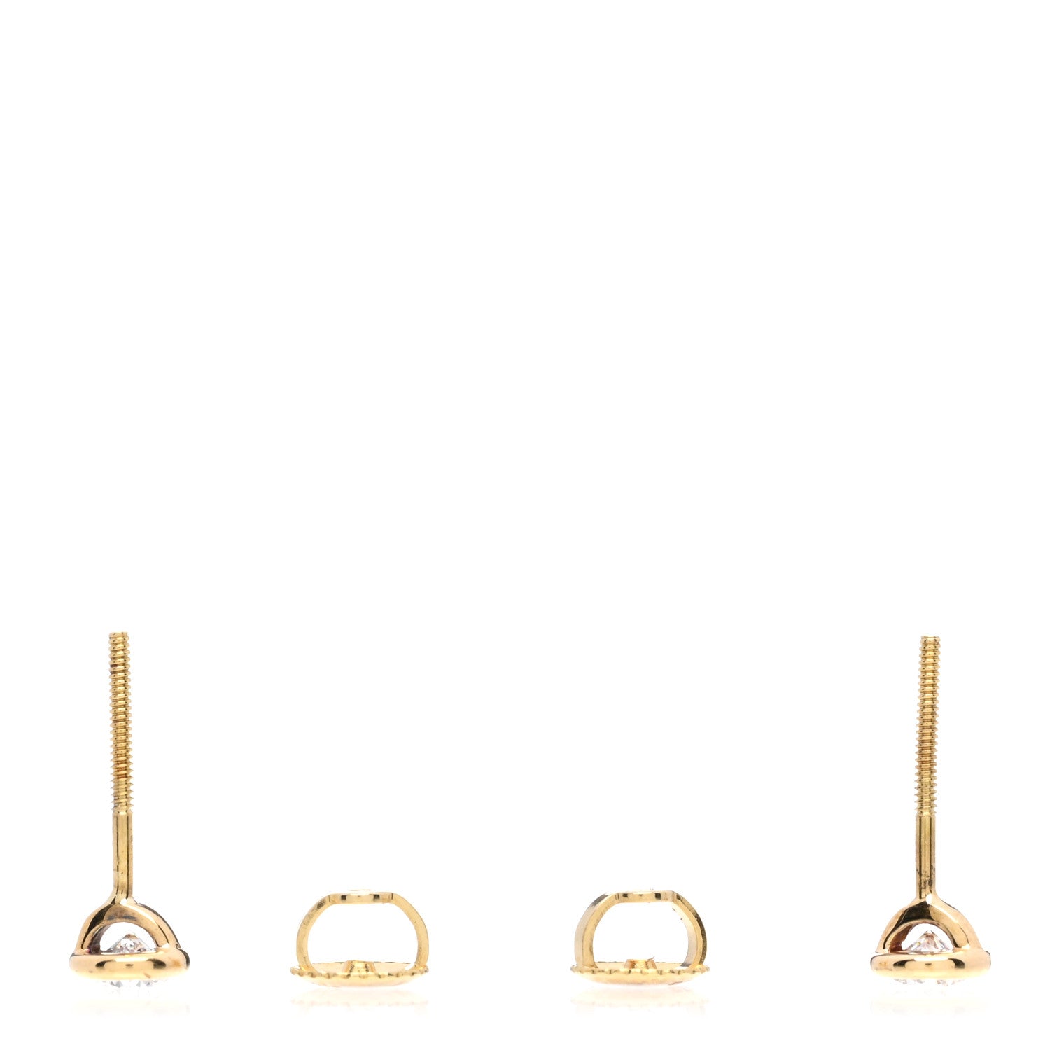 Tiffany 18K Yellow Gold Diamond .34ctw Elsa Peretti Diamonds By The Yard Earrings 3 of 4