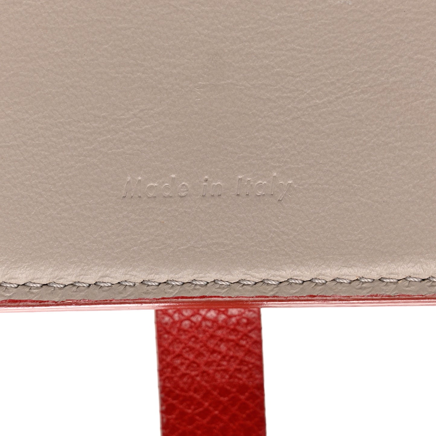 Grained Calfskin Large Multifunction Strap Wallet Pop Red