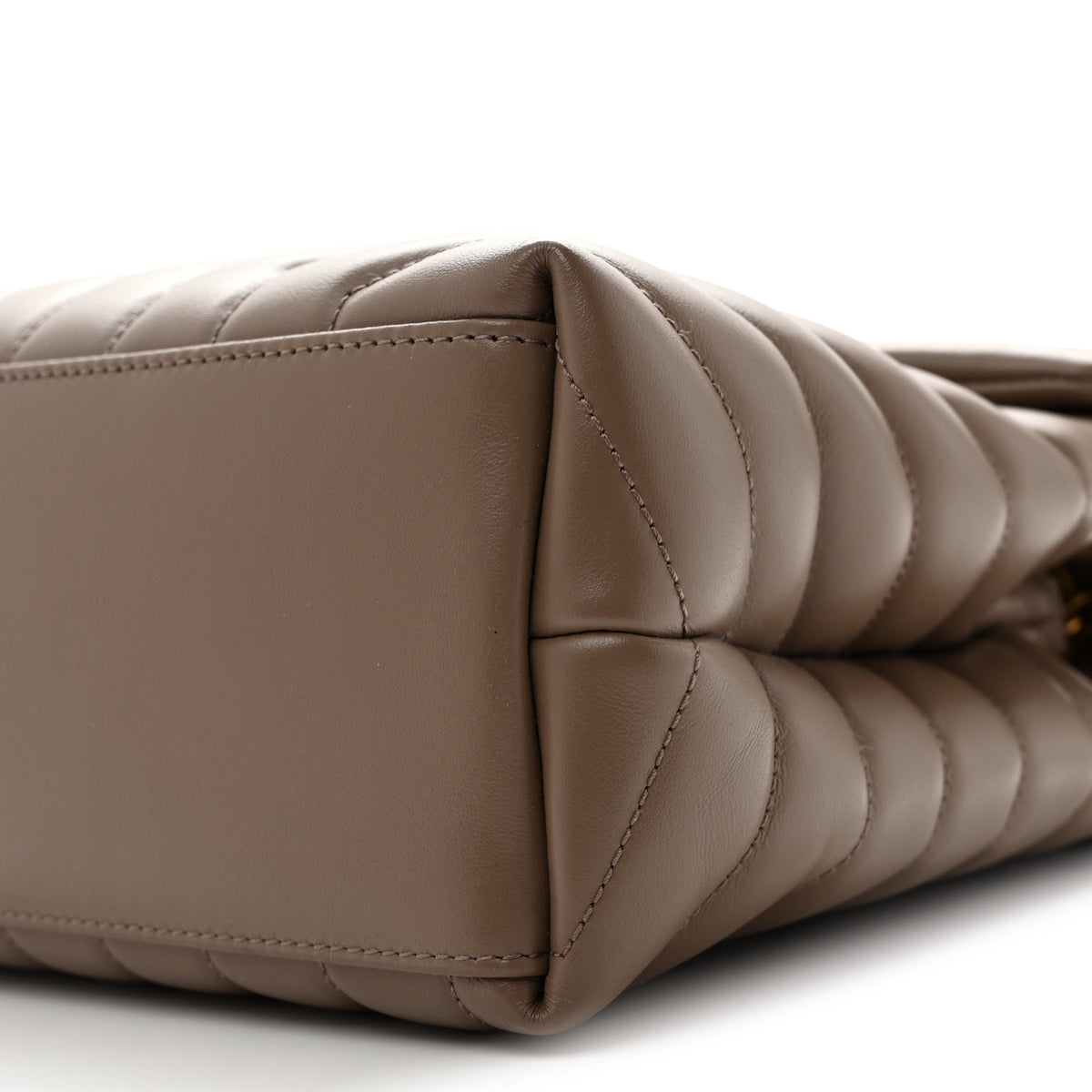 Calfskin Y Quilted Monogram Medium Loulou Chain Satchel Dark Beige