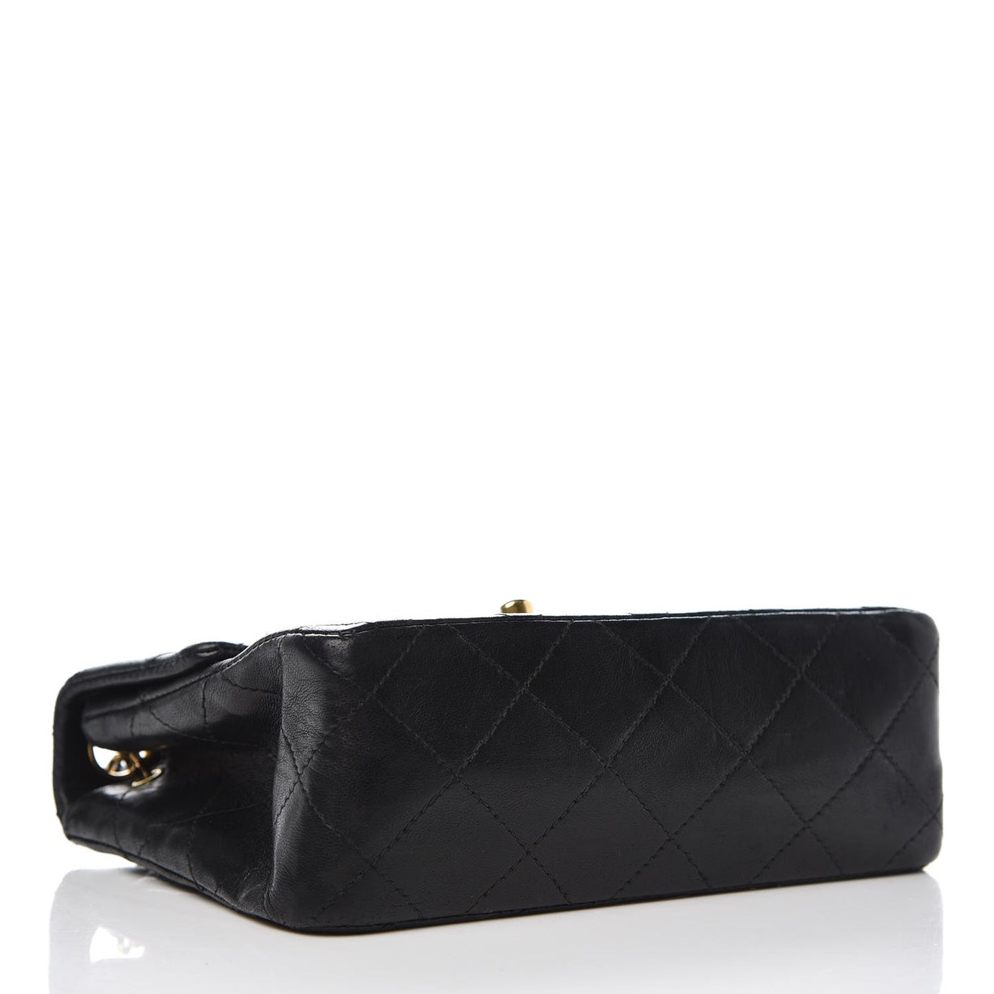 Lambskin Quilted Mini Square Flap Black