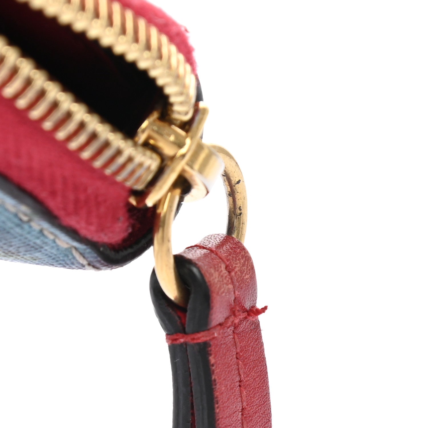 Gucci GG Supreme Monogram Blooms Zip Around Wallet Blue Red 11 of 15
