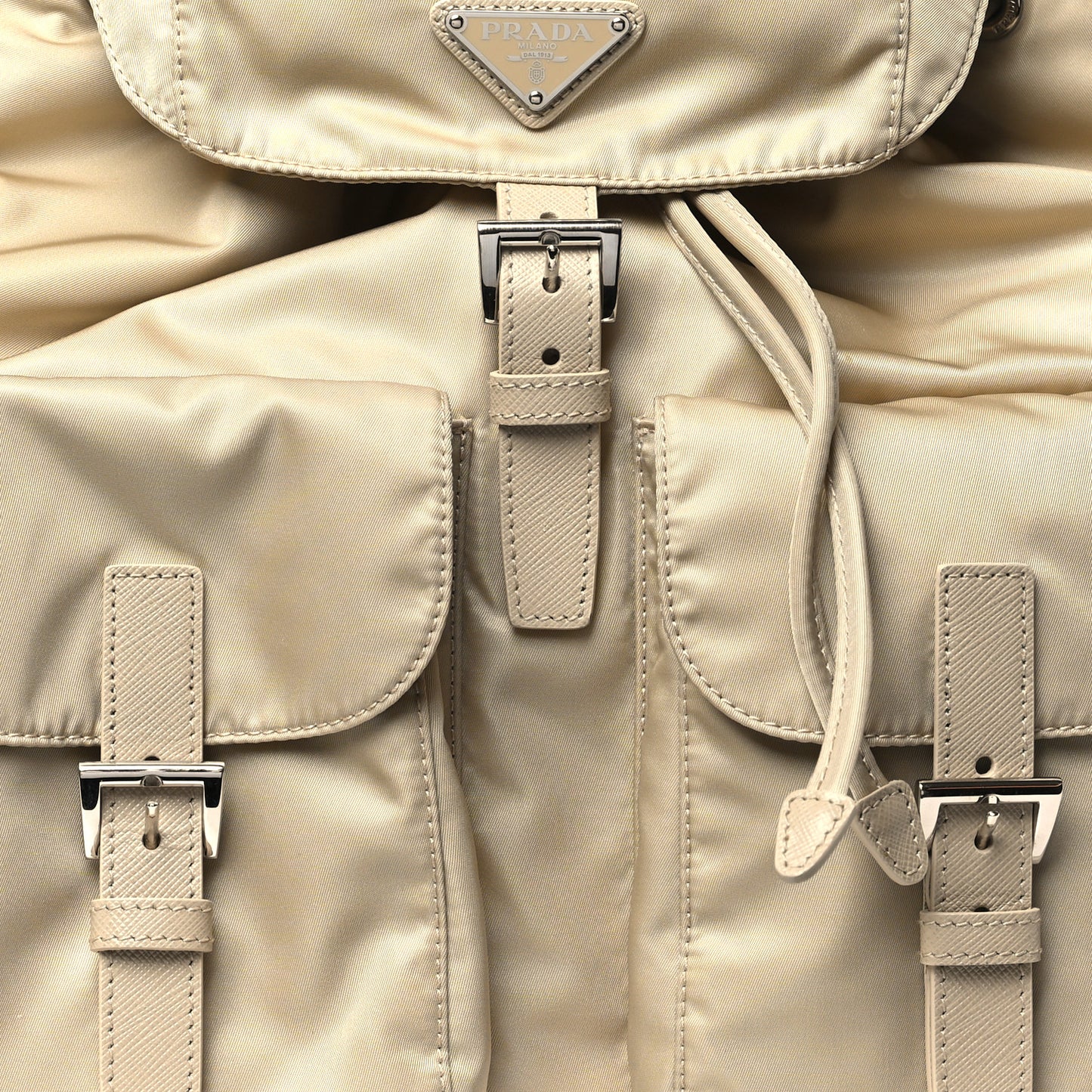 Nylon Saffiano Medium Backpack Deserto