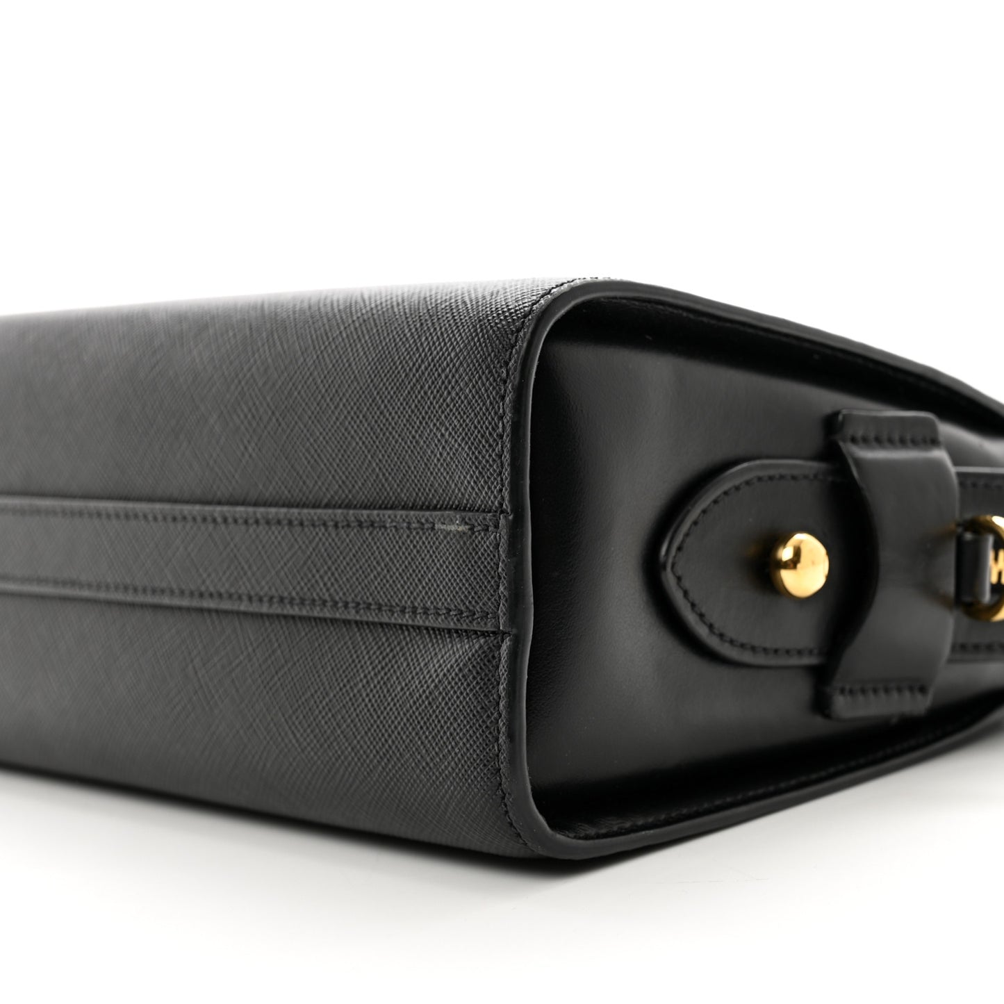 Saffiano City Calfskin Esplanade Crossbody Bag Black