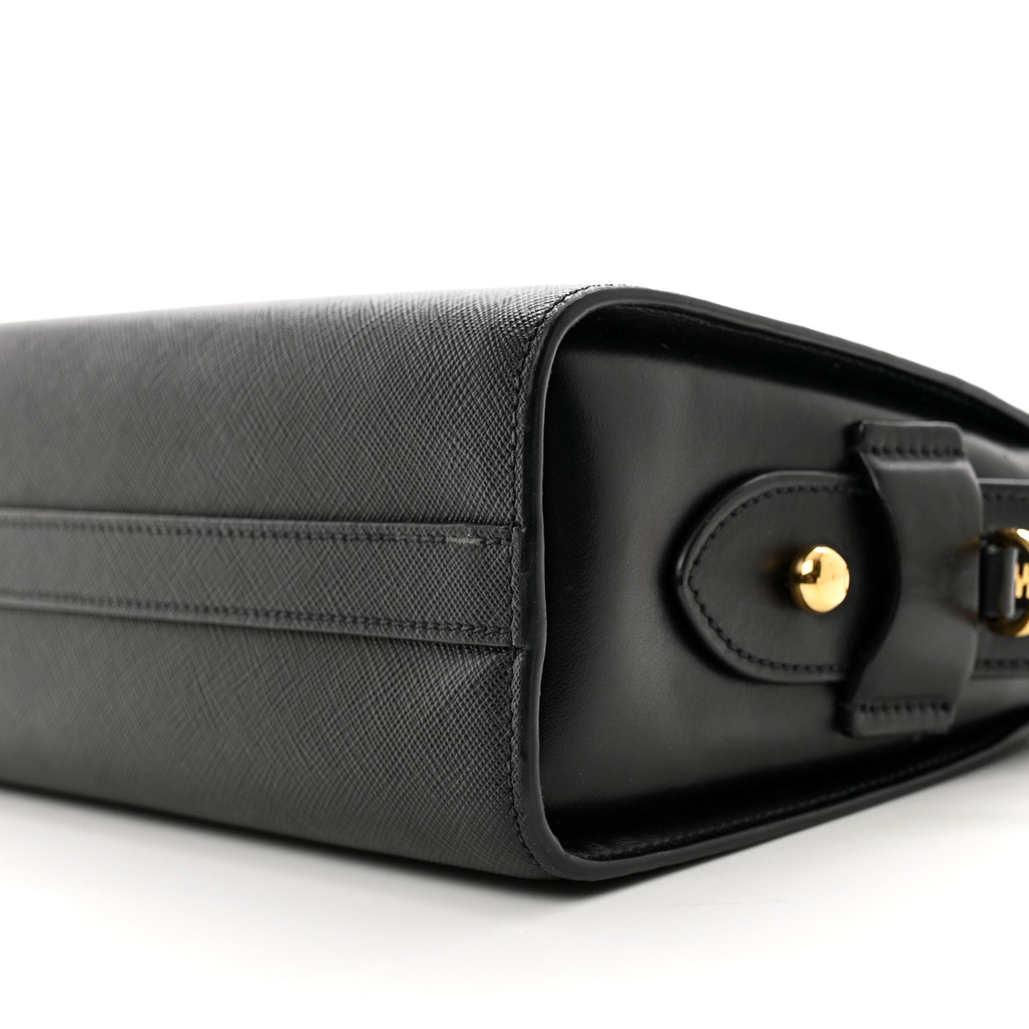 Prada Saffiano City Calfskin Esplanade Crossbody Bag Black 9 of 9