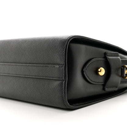 Prada Saffiano City Calfskin Esplanade Crossbody Bag Black 9 of 9