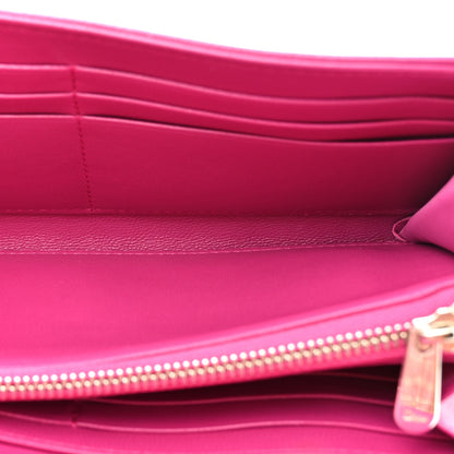 Christian Dior Lambskin Cannage Bi-Color Lady Dior Rendezvous Wallet On Chain Toxic Purple Pink 5 of 13