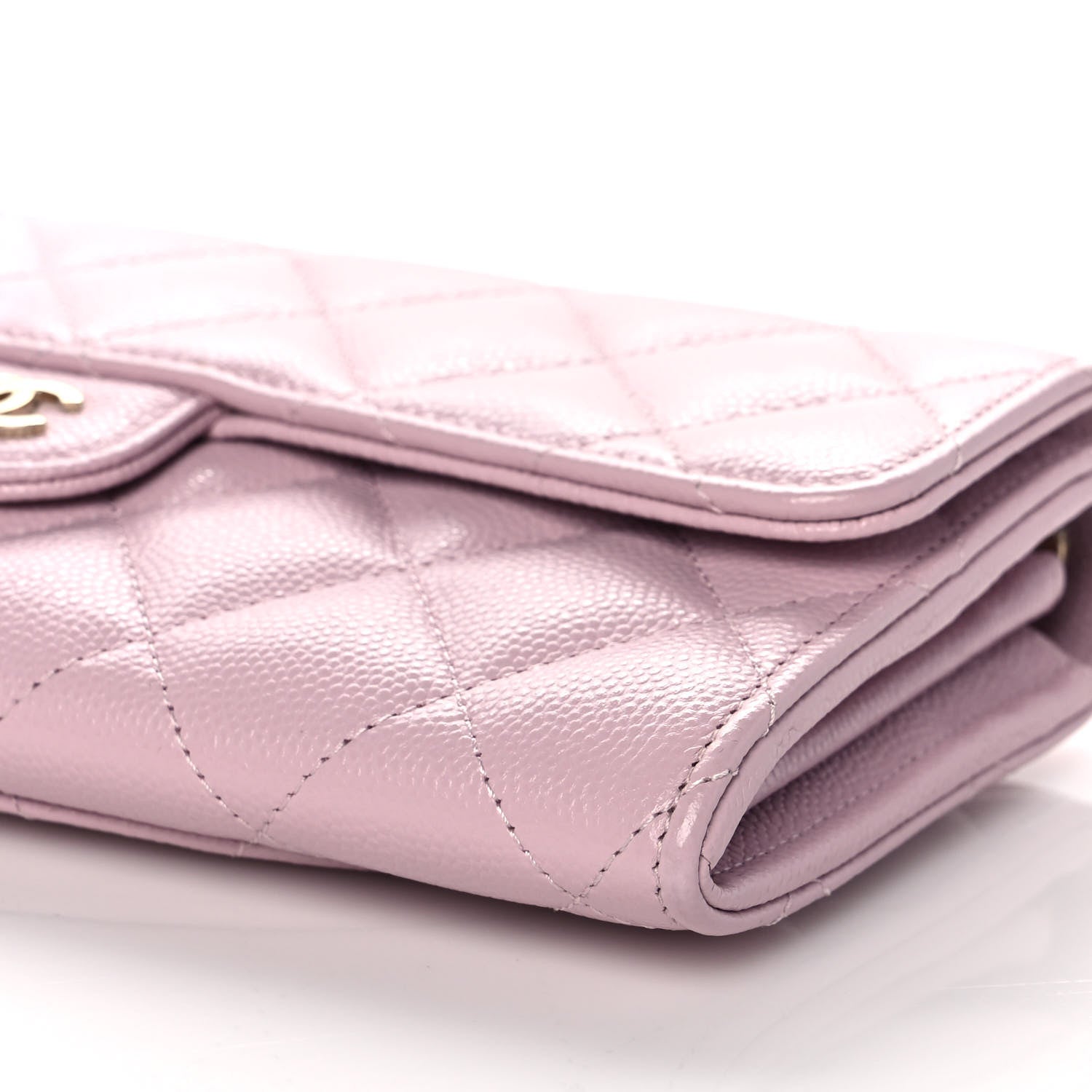 Chanel Caviar Quilted Large Gusset Flap Wallet Light Pink 8 of 10