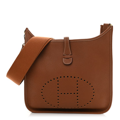 Hermes Taurillon Clemence Evelyne III PM Gold 1 of 9