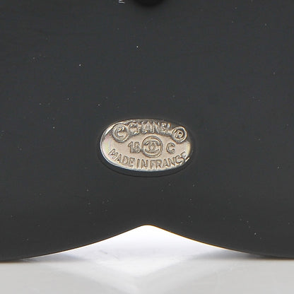 Chanel Resin Pearl Enamel Flower CC Brooch Black Blue Gold 4 of 5