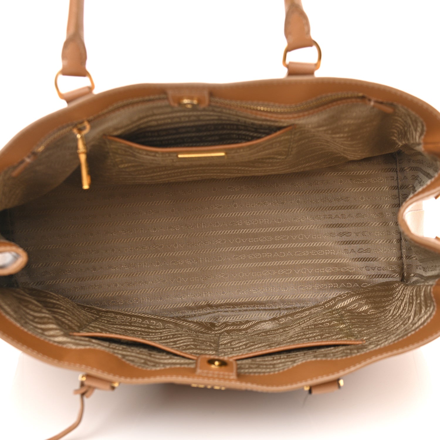Prada Saffiano Lux Large Tote Caramel 5 of 13