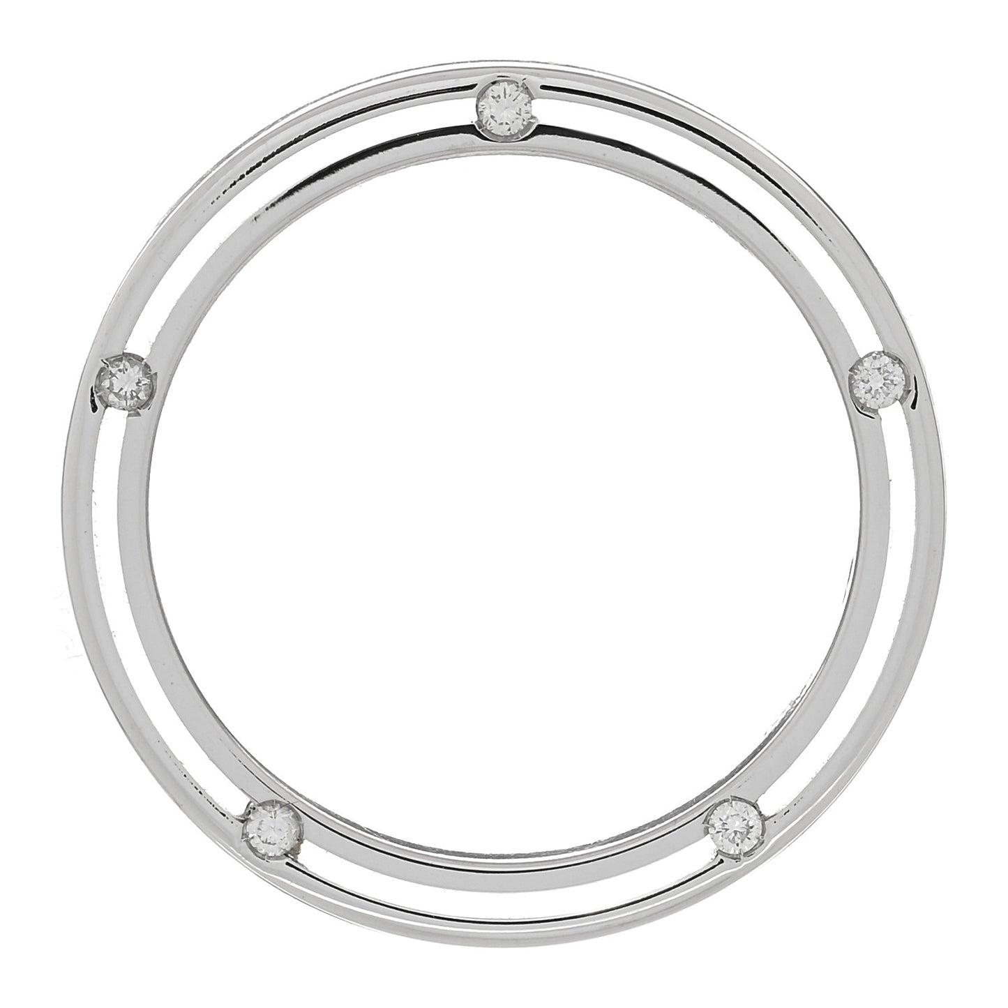 X BRAD PITT 18K White Gold Diamond D.Side Band Ring 52 6