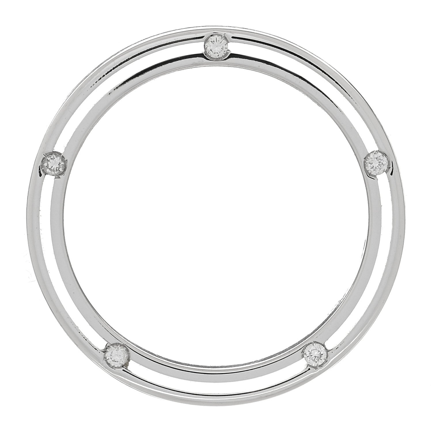 Damiani X BRAD PITT 18K White Gold Diamond D.Side Band Ring 52 6 5 of 5