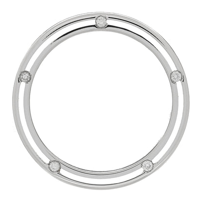 Damiani X BRAD PITT 18K White Gold Diamond D.Side Band Ring 52 6 5 of 5