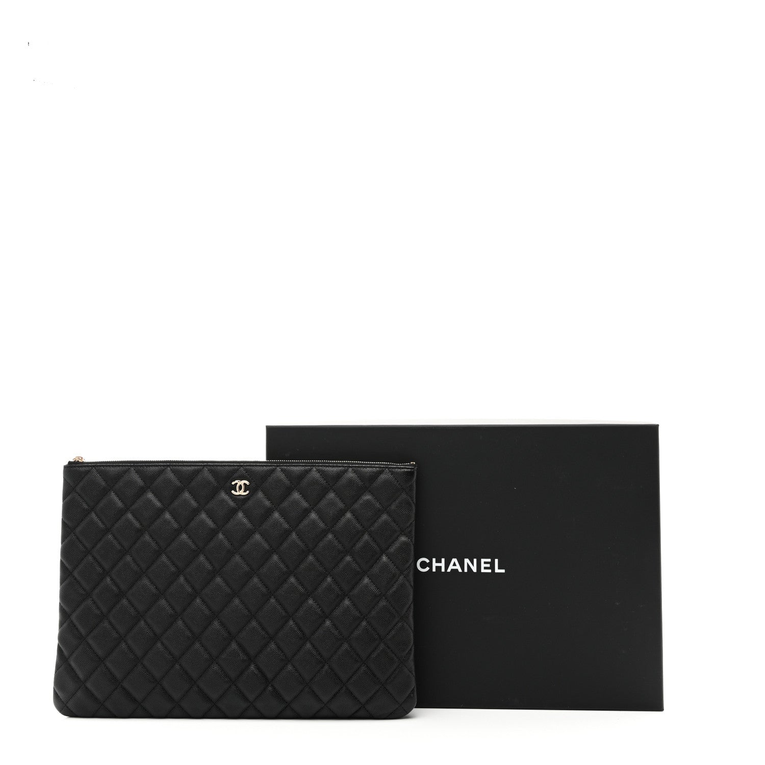 Chanel Caviar Quilted Large Cosmetic Case Black 8 of 8
