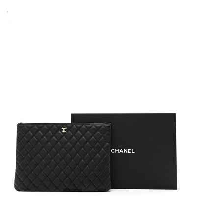 Chanel Caviar Quilted Large Cosmetic Case Black 8 of 8