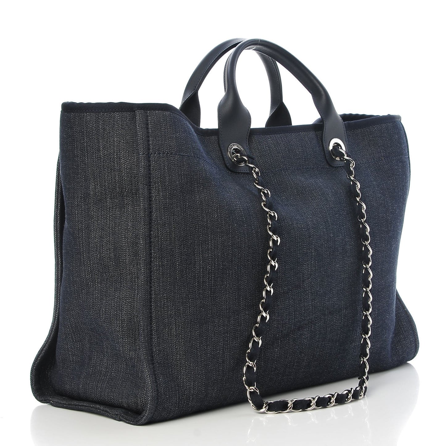 Denim Extra Large Deauville Tote Blue Orange