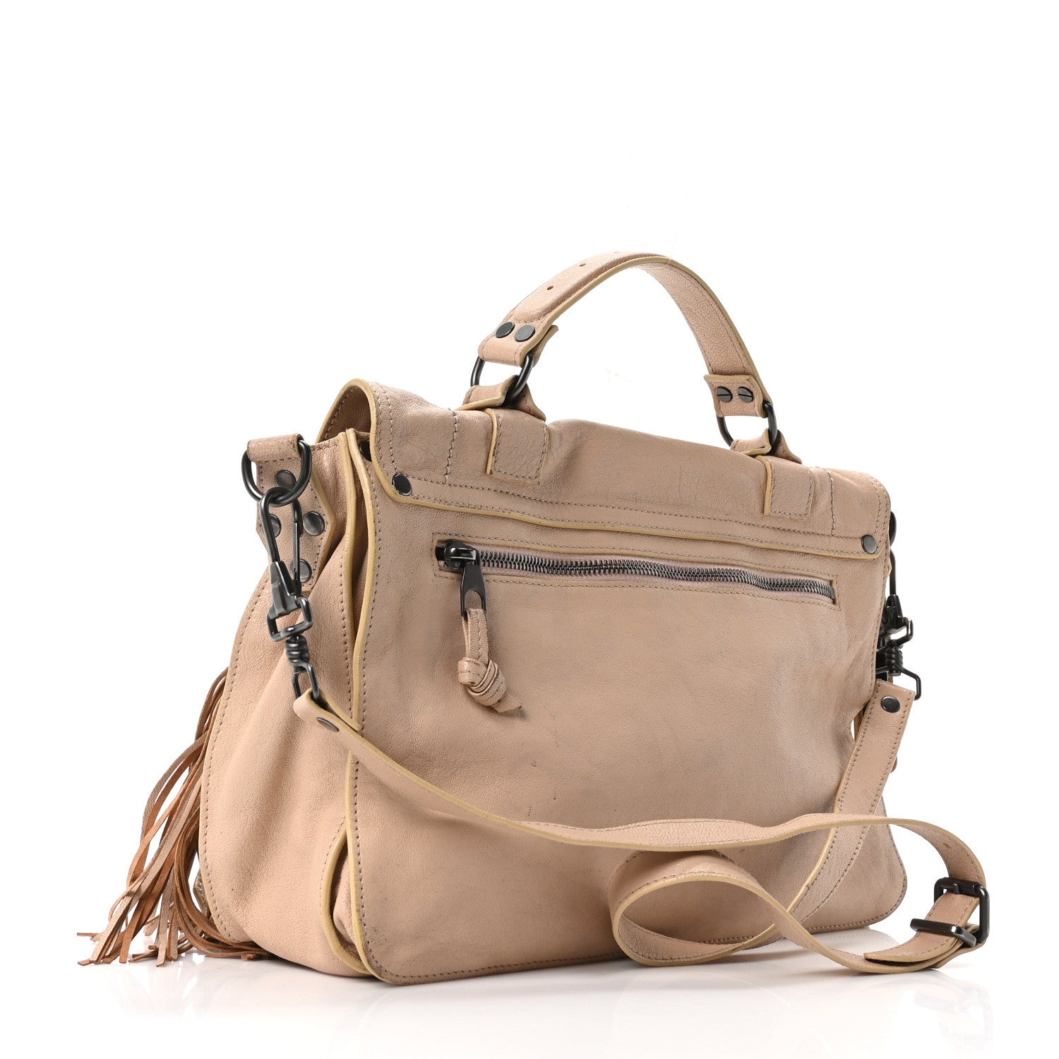 Proenza Schouler Lambskin Fringe Medium PS1 Satchel Nude 3 of 10