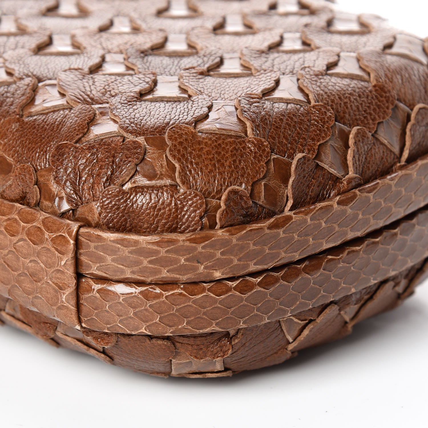 Bottega Veneta Ayers Grained Calfskin Intrecciato Knot Clutch Brown 7 of 11