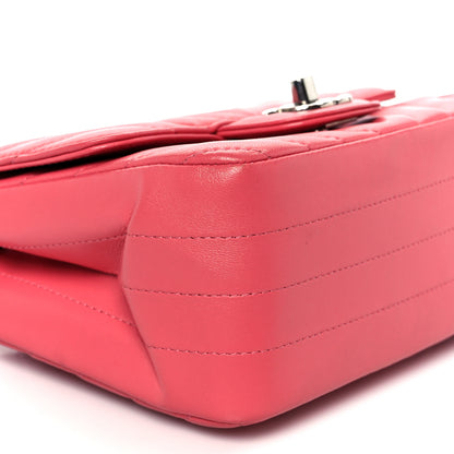 Chanel Lambskin Chevron Quilted Mini Square Flap Pink 10 of 11