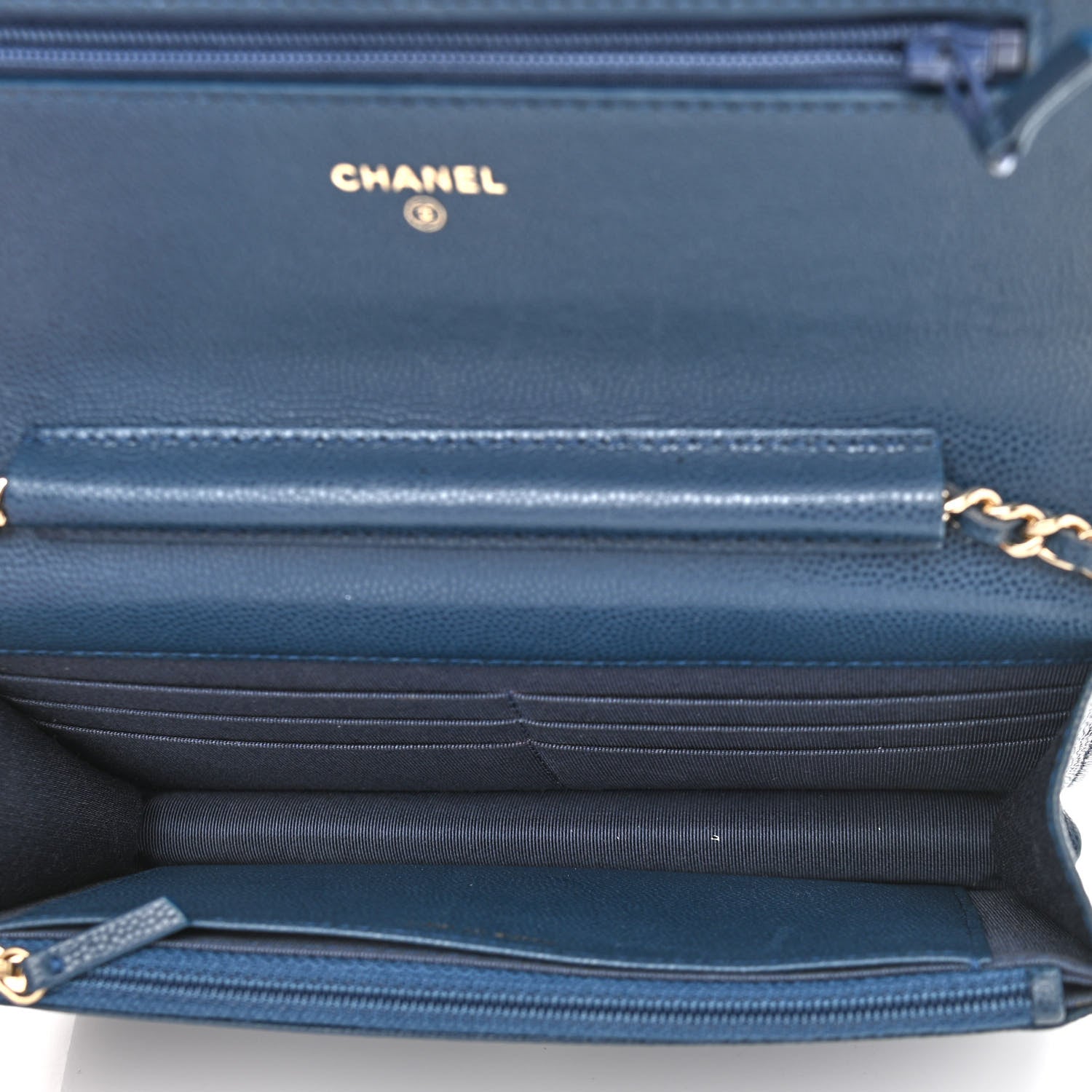 Chanel Caviar Quilted Wallet On Chain WOC Blue 4 of 11