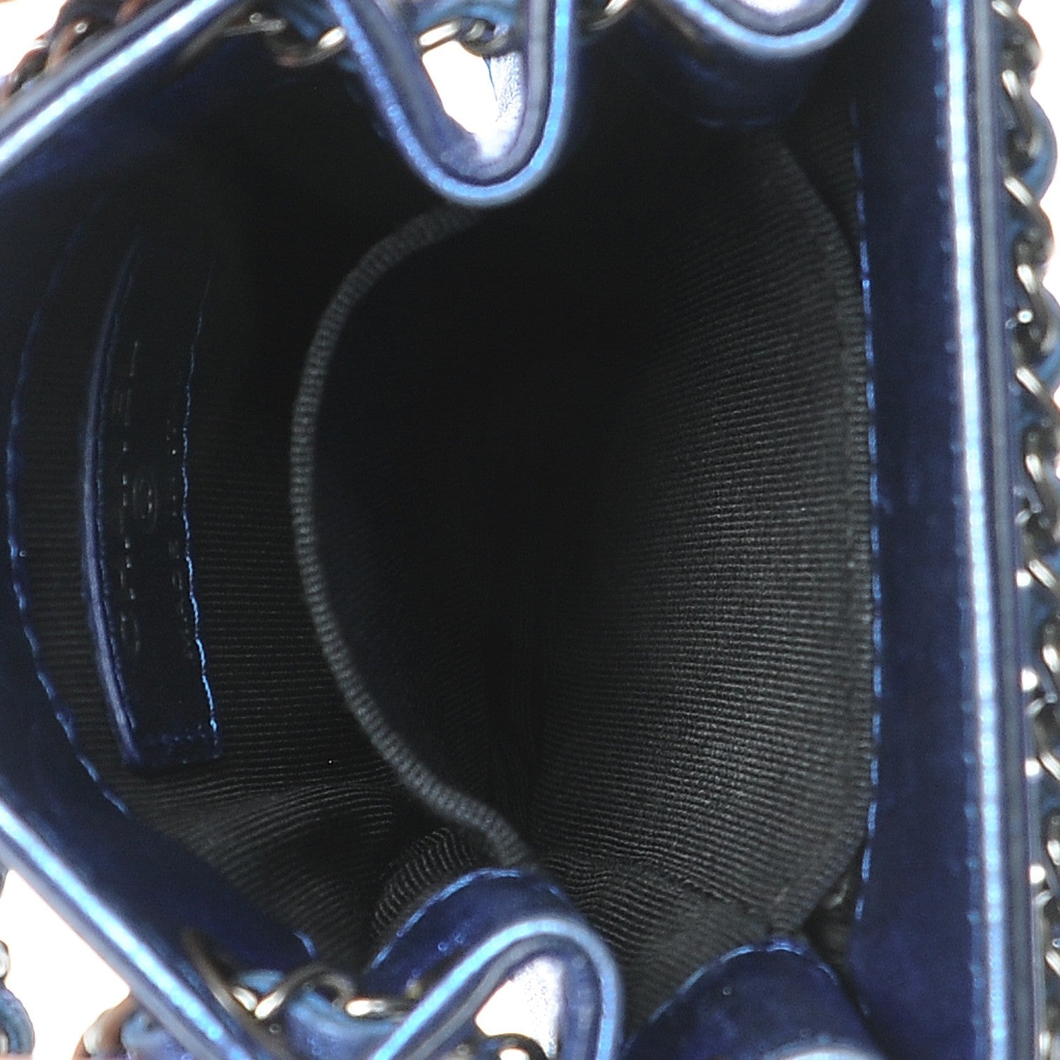 Chanel Metallic Patent Crossbody CC Phone Holder Blue 5 of 7