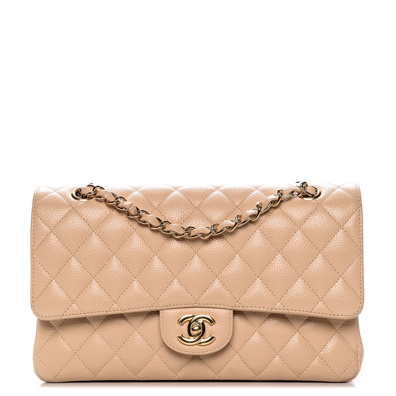 Chanel Caviar Quilted Medium Double Flap Beige Clair 1 of 8