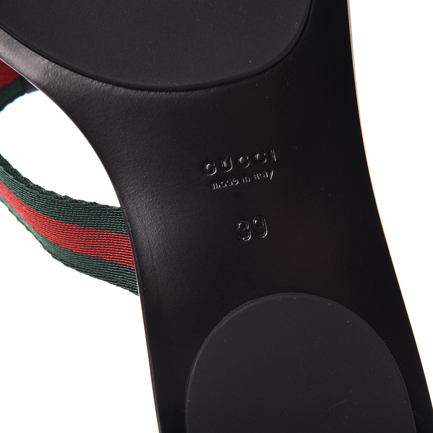 Nylon Guccissima Web Womens Thong Sandals 39 Green Red Black