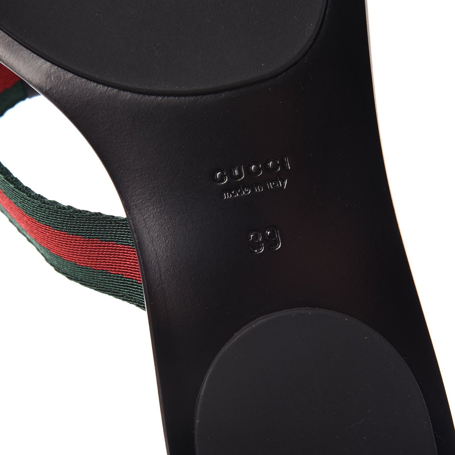 Gucci Nylon Guccissima Web Womens Thong Sandals 39 Green Red Black 6 of 8