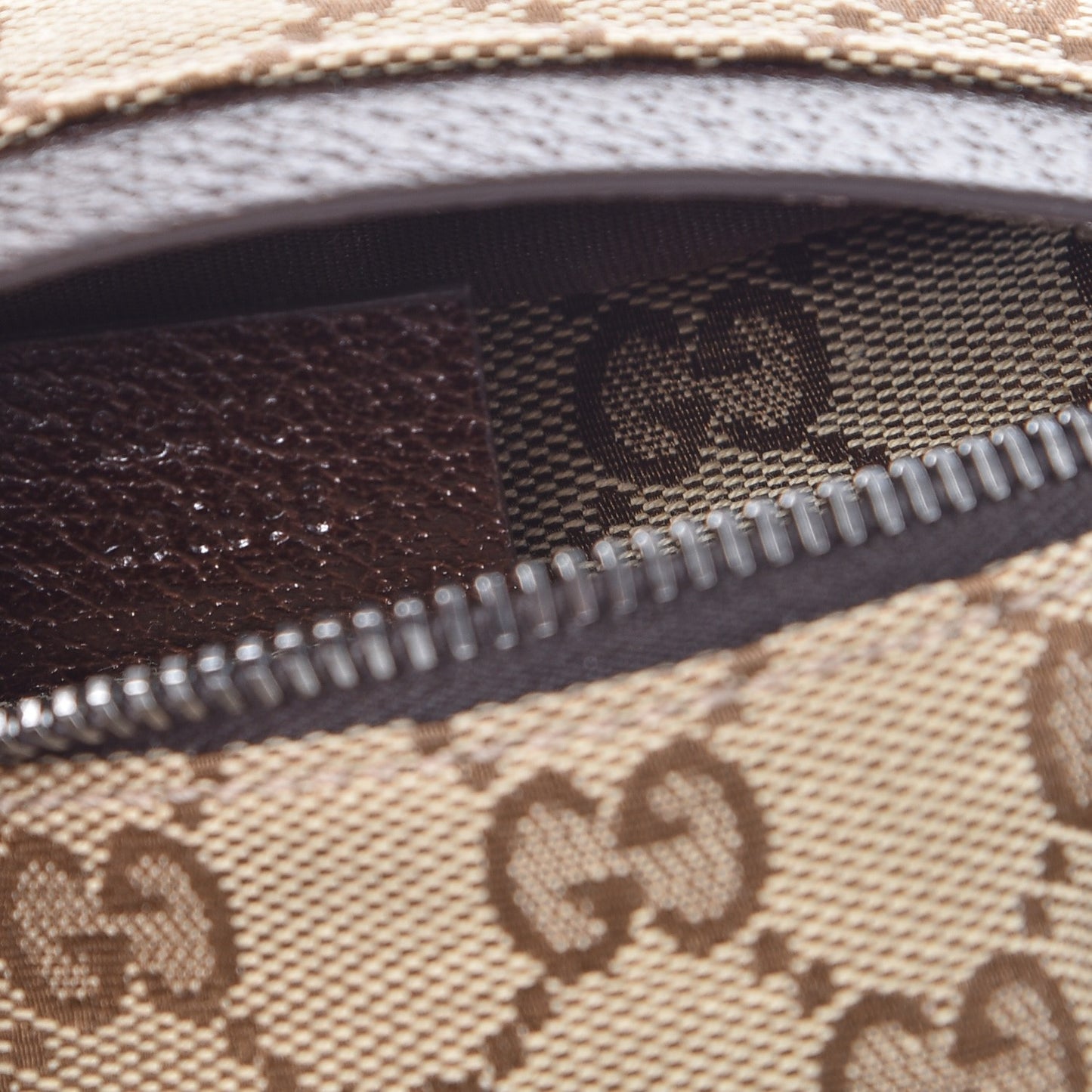 GG Monogram Double Pocket Belt Bag Dark Brown
