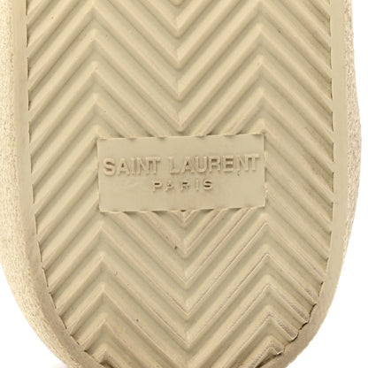 Saint Laurent Distressed Suede Embroidered Mens Court Classic Sneakers 42.5 White Pink 6 of 9