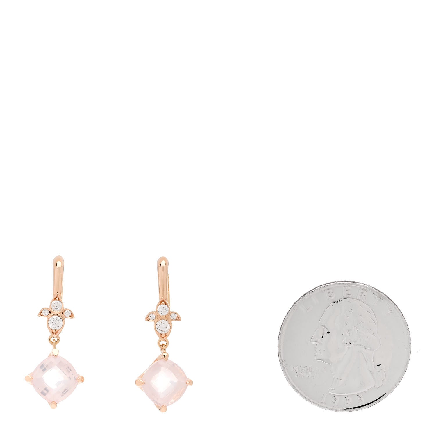 Cartier 18K Pink Gold Diamond Rose Quartz Inde Mysterieuse Earrings 2 of 7